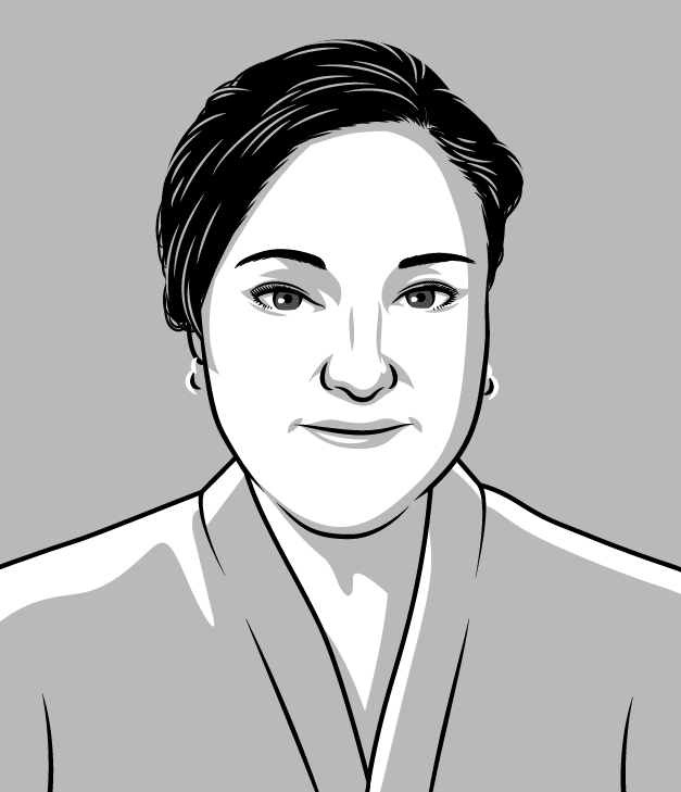 Drawing of linguistic anthropologist Inmaculada García-Sánchez, Temple University