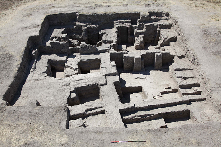 Photo shows an excavated trench that has been dug out by archaeologists in modern-day Turkey.