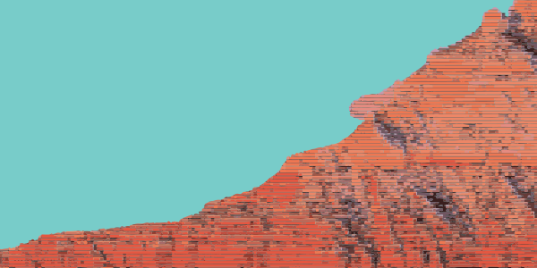 Image of the grand canyon on a teal background