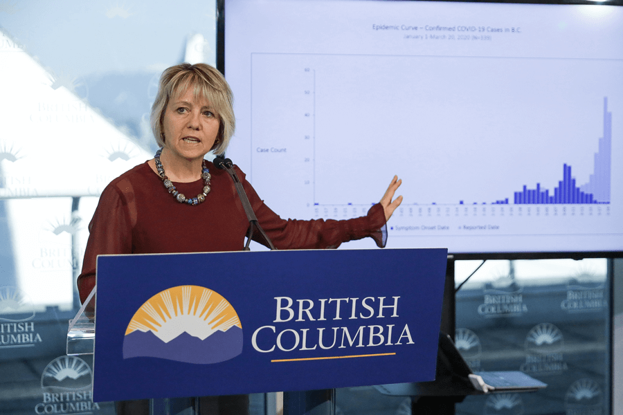 Dr. Bonnie Henry, chief health officer of British Columbia, at her daily press briefing.