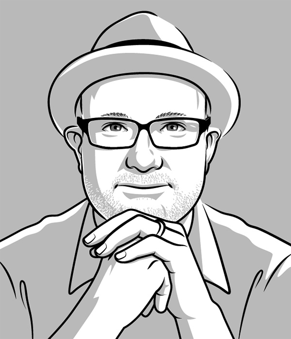 Cartoon portrait of Joshua Page