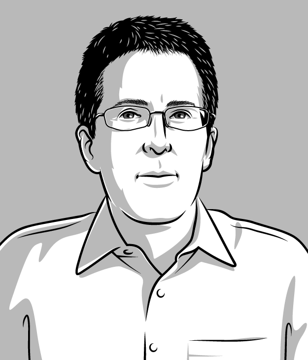 Illustrated portrait of Marc Kamionkowski