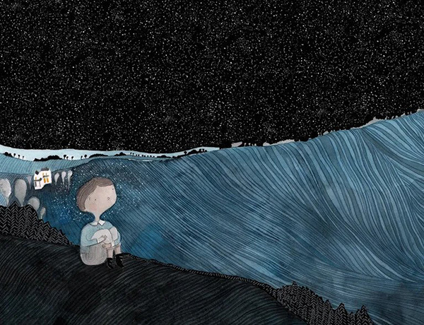 Illustration by Deborah Marcero from the boy whose head was filled with stars.