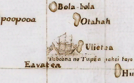 Close-up of the center of Tupaia’s map.
