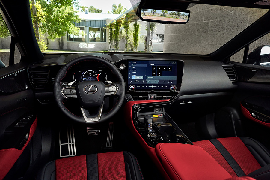 Complicated dashboard An interior car photo shows the dashboard.