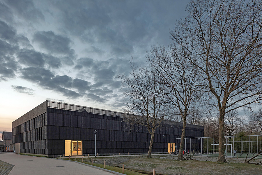 A large rectangular gymnasium-type building